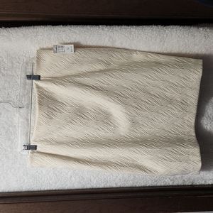 Textured Cream Pencil Skirt